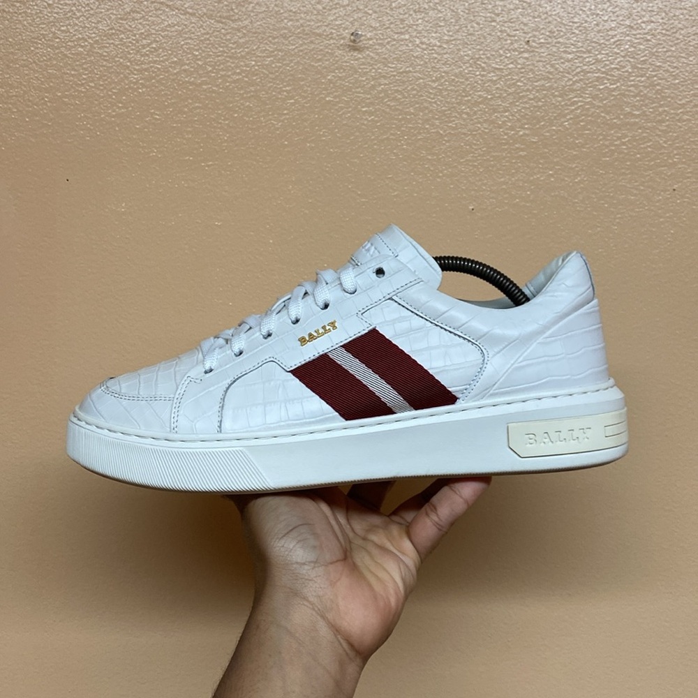 BALLY Moony Croc Embossed Leather Sneakers - Picture 11 of 17